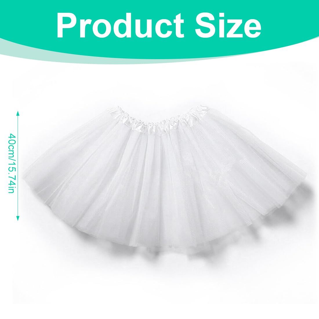 Tutu Danza Classica Donna - Gonna In Tulle Elastica, Bianco, Per Balletto E Feste - Foto 14