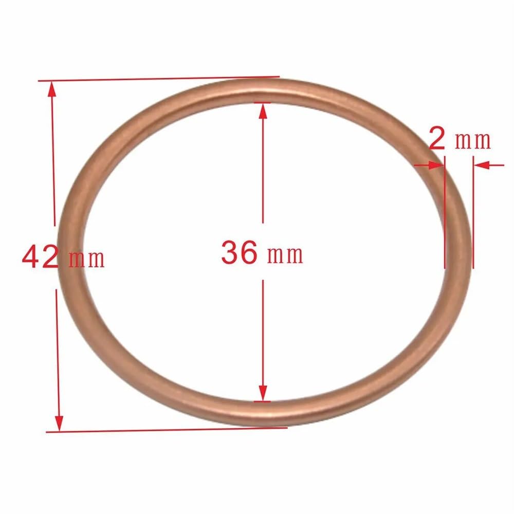Uszczelka wydechowa kompatybilna z ZXR 750 ZXR750 91-95 ZX-7R 96-02 ZX-7RR ZX-9R 94-97 ZX-10R 04-10 11060-1103 4 szt. 36X42X2mm