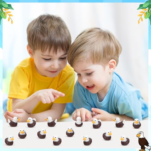 Image of 50 Pcs Bald Eagle Ducks Toy Figures, Mini Bald Eagle Resin Ducks Bulk, Tiny Bald Eagle Figurine Dress up Duck Toy for Party Favors (Bald Eagle)