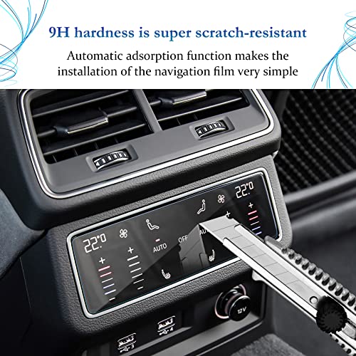 SKTU Screen Protector compatible with Audi A6 / A7 / Q8 2019-2023 2024 Tempered Glass A/C protective Film Scratch Protector - Image 2