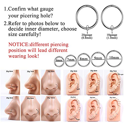 U7 Piercing corporal de aço inoxidável cirúrgico para homens e mulheres, joia minúscula de argola ar