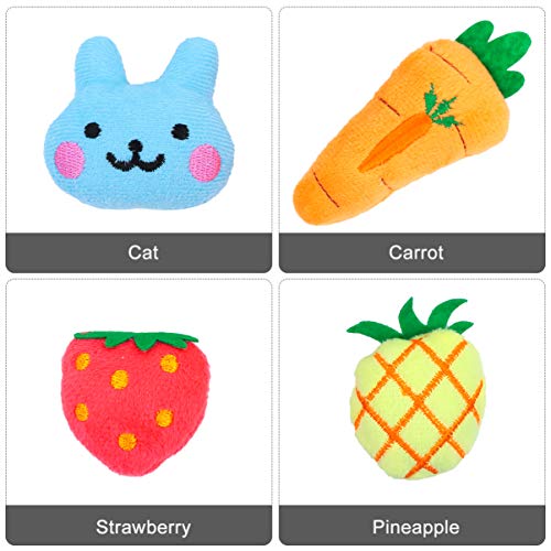 Popetpop Brinquedos interativos para gatos de interiores, gatinhos, mastigáveis, gatos, frutas, dese