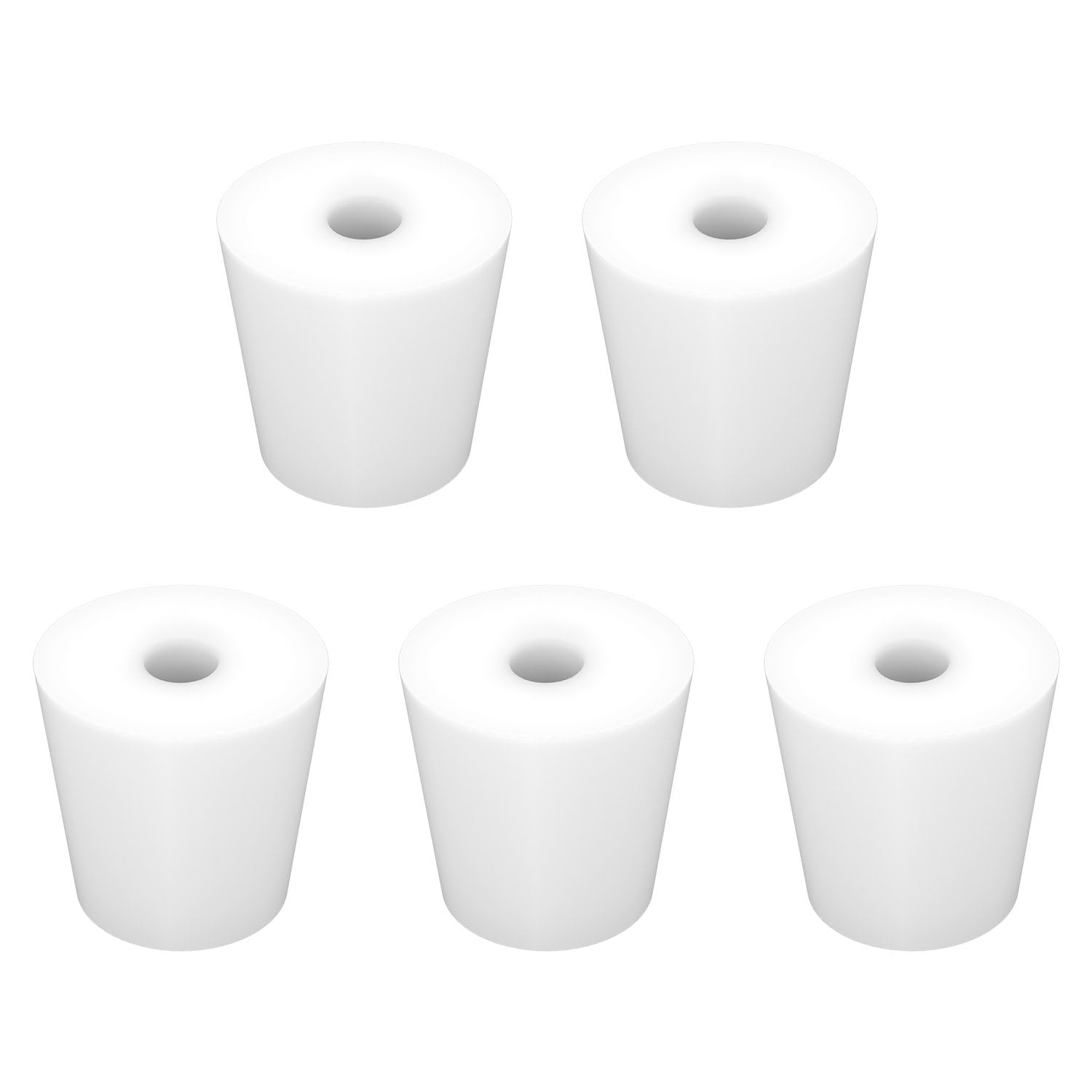 Labasics 5-Pack 6# Single-Hole Silicone Stoppers, White Tapered Lab Seal Stoppers with 0.31" Hole, Durable and Reusable Silicone Plugs for Laboratory Glassware, Airtight Sealing, and Experiments — Amazon image 15