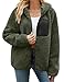 RITOSTA Fleecejacke Damen Winter Teddyjacke mit Kapuze Teddyfleece Kapuzenpullover Warme Herbstjacke Winterjacke Sherpa Damen-Jacken Zipper Hoodie Mantel Outdoor Plüschjacke mit Taschen(Grün,M)