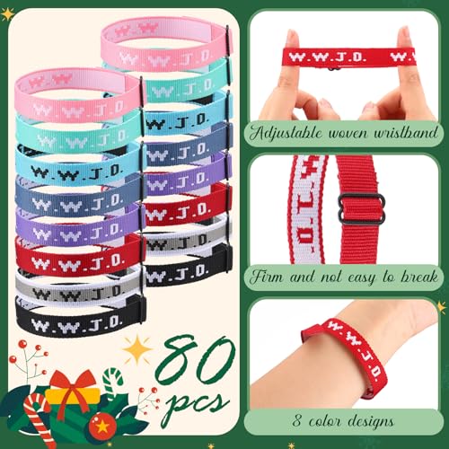 XunYee WWJD Webbing Bracelets What Would Jesus Do Christian Gifts Adjustable Religious Bracelets for Church Women Men3