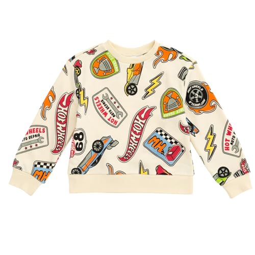 Hot Wheels Fleece Pullover Sweatshirt and Jogger Pants Outfit Set Toddler to Big Kid Sizes (2T - 10-12)2