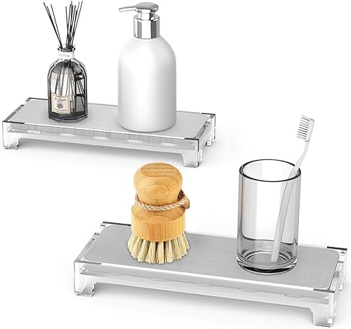 Organizador para fregadero, organizador de fregadero de secado instantáneo para fregadero de cocina, baño, tierra de diatomeas, estante de secado