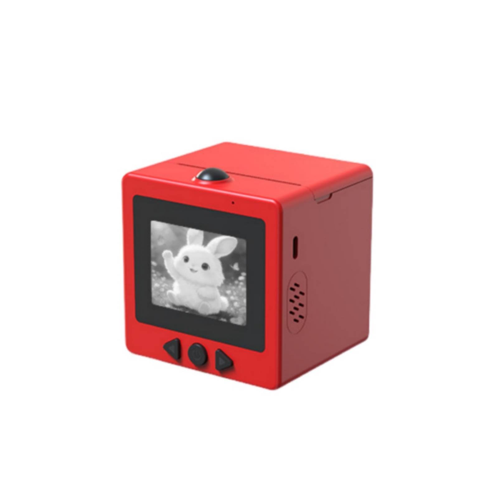 Children Photo Printer Stampante Fotografica per Bambini Mini Stampante Termica Stampante Adesivi con Schermo Chiaro 2.4 Pollici Bianco E Nero, Array, Rosso