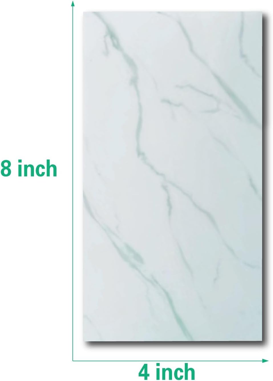 Show Colour 32 Sheets 4"x8" Peel and Stick Backsplash Marble Tiles Colorful Self Adhesive Wall Tile Back Splashes for Kitchen Bathroom (32, White)