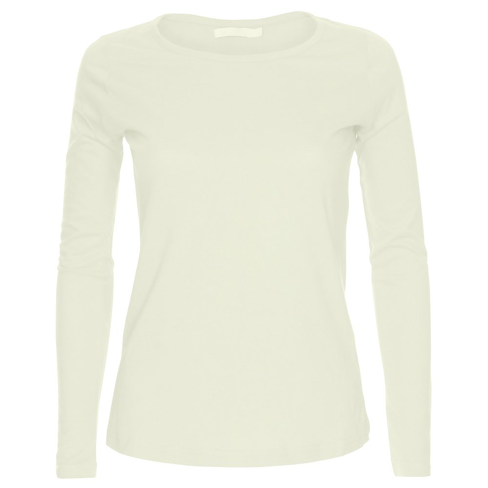 Weashaemgli Women's Cream Missloved Plain Long Sleeve Round Neck Top,, M/L To Fit Uk 12 - 14