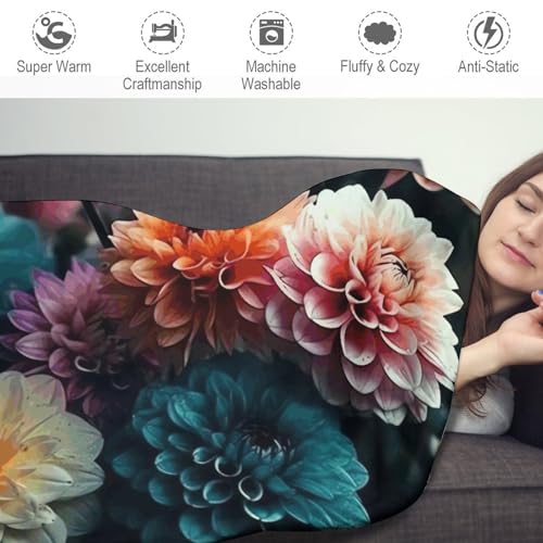 Couverture ronde fleurs 150 cm jeté de canapé et plage multicolore