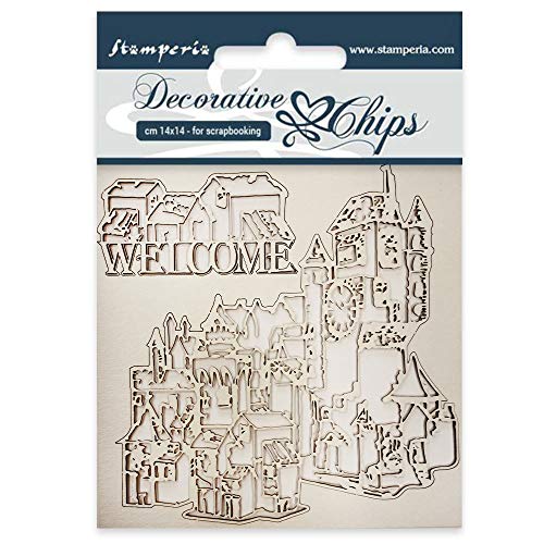 Stamperia Decorative Chips cm 14x14 Welcome