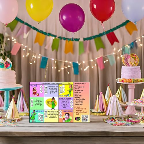 Image of Funny Tambola Tickets Kam Wali Theme | Hindi | Bingo Housie Game Cards for Entertainment | for Family Gatherings, Kitty Party Event Games (Set of 15 Tambola Tickets)