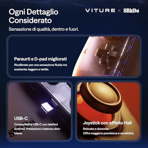x 8BitDo Ultimate Mobile Gaming Controller - Primo al mondo per XR | USB-C latenza minima, stick Hall, gioco+carica, perf professionali Android - Controller - Immagine 7