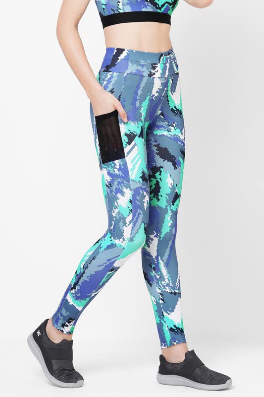 Image of JUST-Dry 7 /8 HIGH Waist CAMO Print GO Train Workout Tights