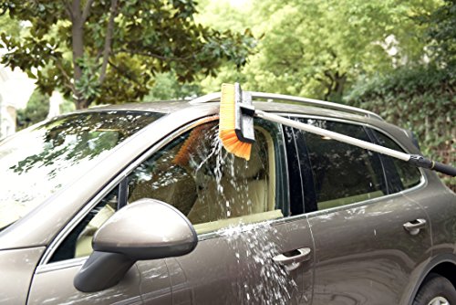 Carcarez 15" Flow-Thru Bi-Level Car Wash Brush Head Fits For Rv Cleaning With Feather-Tip Bristles Orange #TOP5