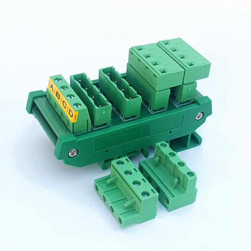 Slim DIN Rail Mount 10A/300V 5x4 Position Pluggable Screw Terminal Block Distribution Module.
