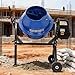 BILT HARD 4 Cu. Ft. Portable Electric Cement Mixer, Electric Concrete Mixer Heavy Duty, with Stand, Wheels, Cart-Mounted Unit, Power Cement Mixing Tools for Stucco, Mortar, Fodder