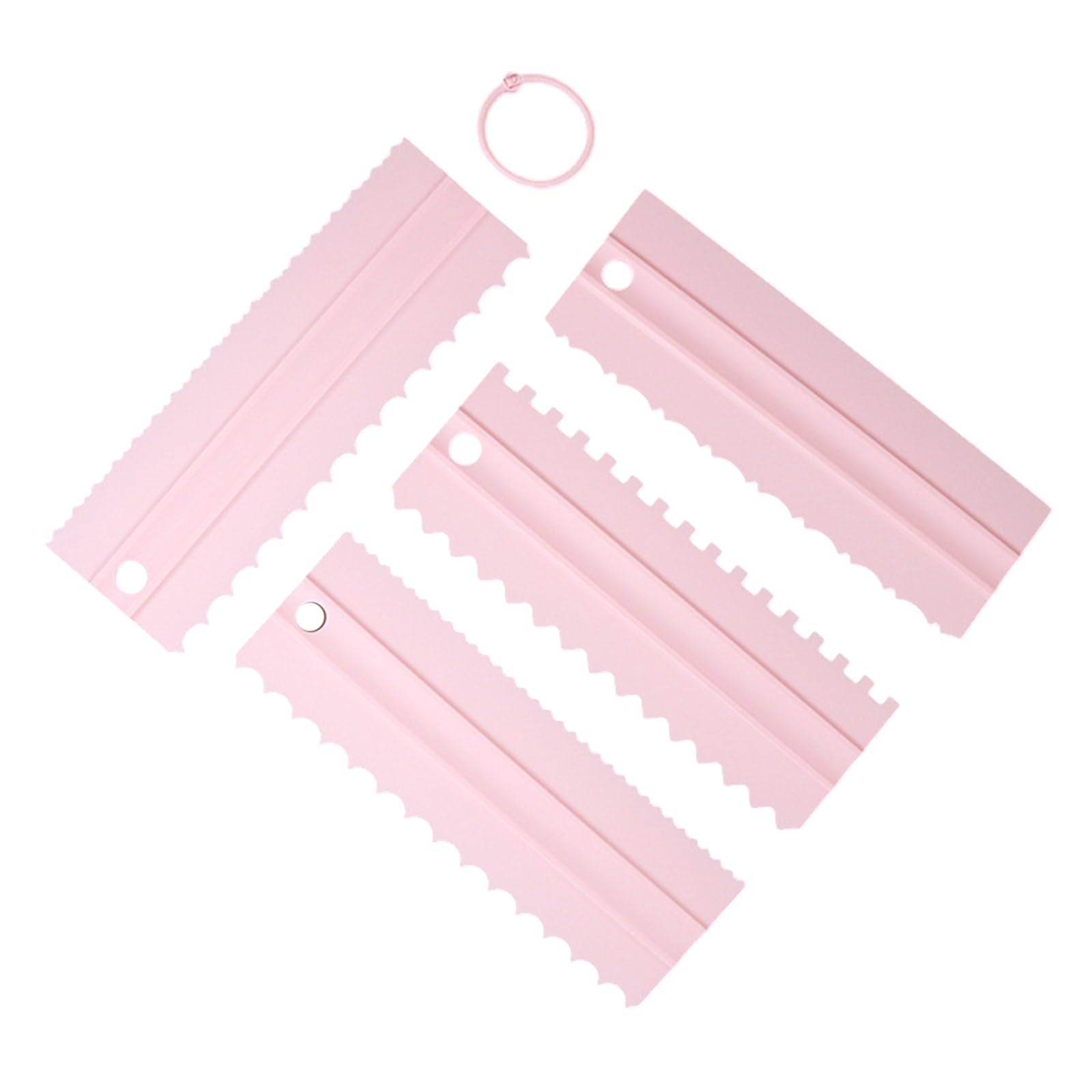 MICFENY 4Pcs Cream Scraper Irregular Teeth Edges Spatulas Cake Baking Scraper Fondant Cake Slicer Pastries Cutter Decorating Too
