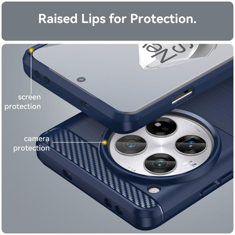 Image of Hybrid Carbon Fiber Back Case for OnePlus 12 (Blue)
