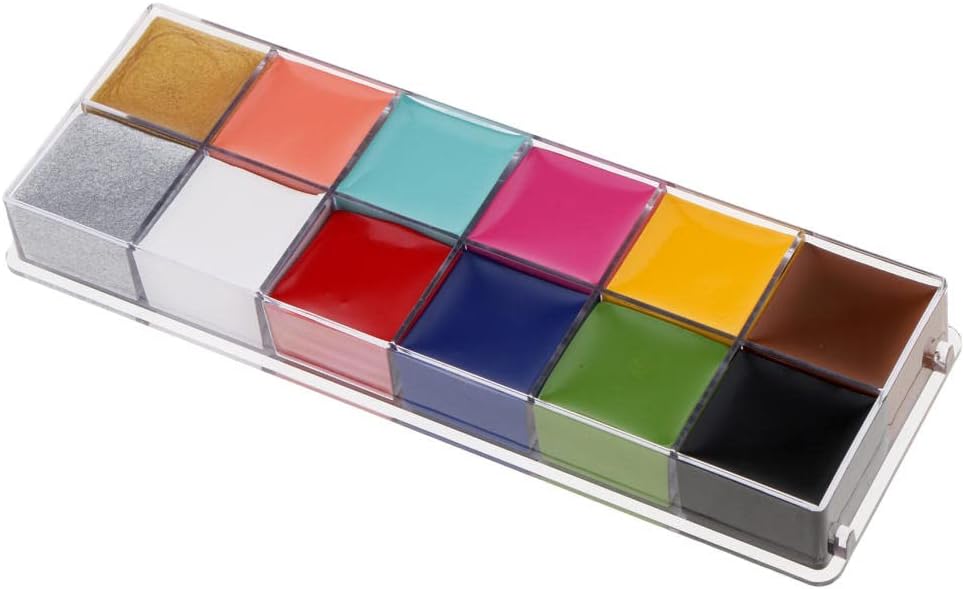 売り込み ボディペイント フェイスペイント 絵具 12色 植物色素 防水 長持ち 無毒 特殊メイク 舞台 演劇 Goldandsilver Org