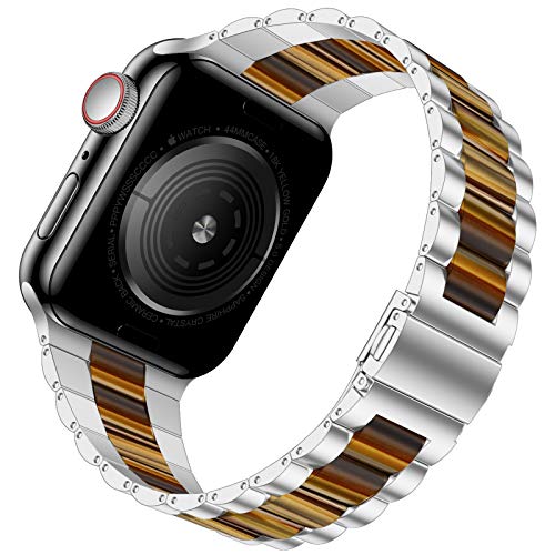 Image of iiteeology Compatible with Apple Watch Band 42mm 41mm 40mm 46mm 45mm 44mm, Light Resin with Stainless Steel Replacement Wristband for iWatch Ultra 3 /Ultra 2 49mm Series 11-1 SE 3