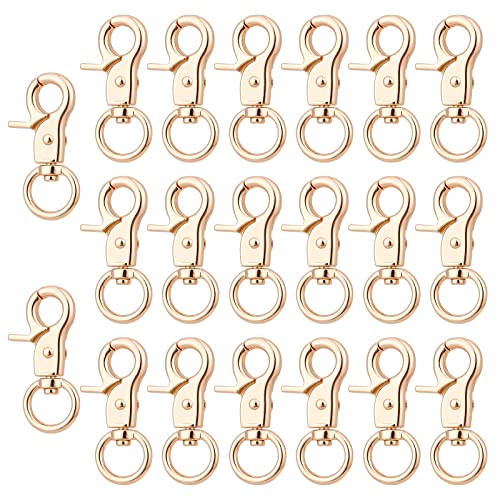 Image of GORGECRAFT 20Pcs Trigger Snap Hooks 360 Degree Swivel Lobster Clasps Clips Golden Heavy Duty Alloy Snaps Hook for Pet Cages Chains Keychain Lanyard Carabiner DIY Jewellery Making Crafts Findings