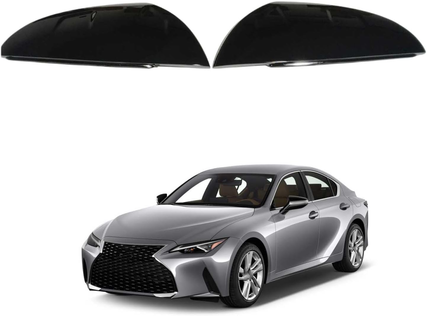 XJPGHA Wing Mirror Covers Caps for Lexus IS 2021-2023, Sturdy Durable Cover Housing Door Mirror Vehicle Accessory Rearview Side Covers,Black
