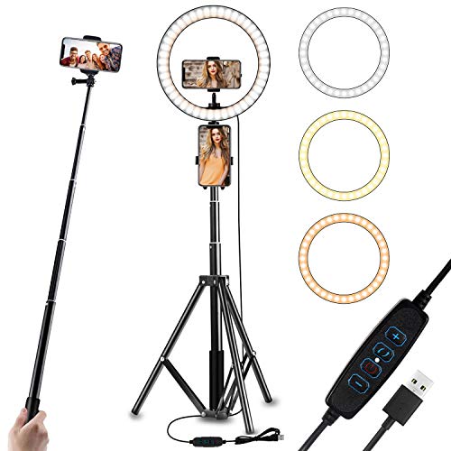 DigHealth Anillo de Luz LED, Ring Light con 3 Colores 10 Brillos...