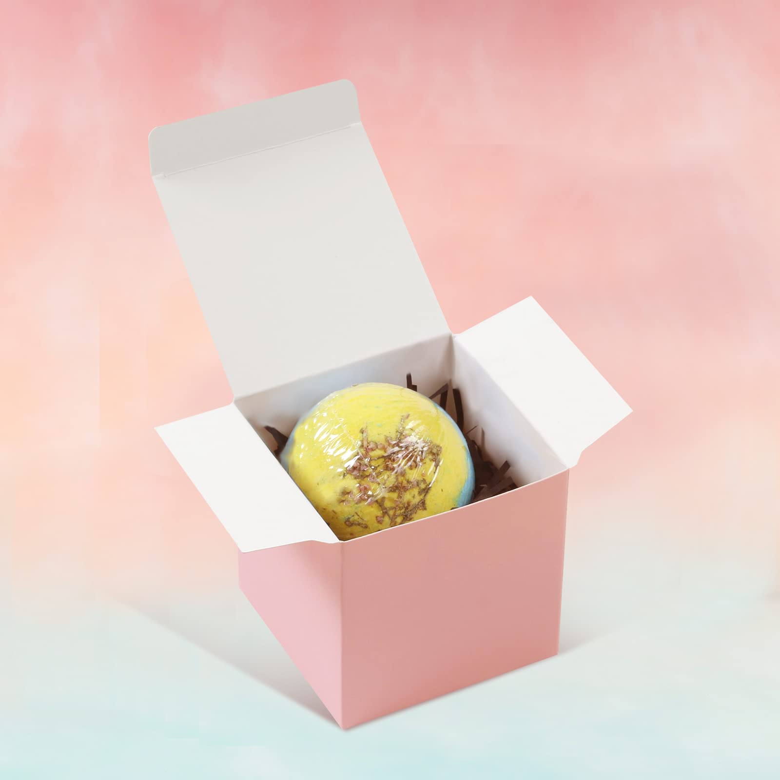 COTOPHER Małe pudełka na prezenty, pudełka na prezenty, 5 x 5 x 5 cm, papierowe pudełka na prezenty ze wstążkami, pudełko na cukierki, na ślub, baby shower, wieczór panieński, przyjęcie urodzinowe