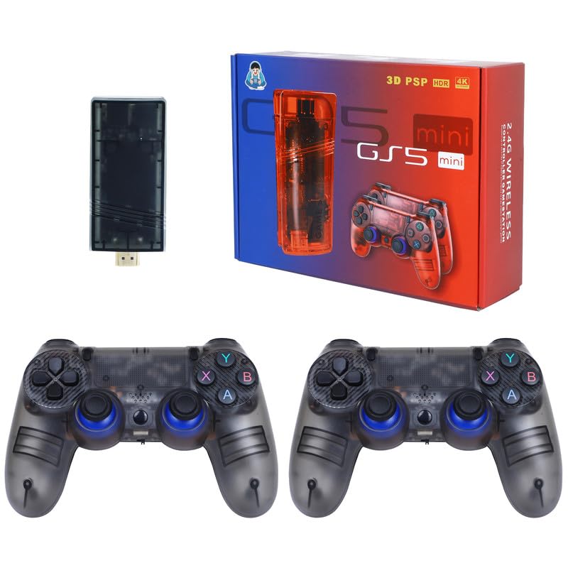 DXP GS5 Wireless Game Stick | 4K HDMI Retro Gaming Console | 10,000+ Built-in Games | Plug & Play Mini Console with 2 Wireless Controllers 1