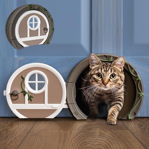 Gnome® Door Cat Door for Interior Doors - Stylish & Functional with No Flap, Lockable, and Easy...