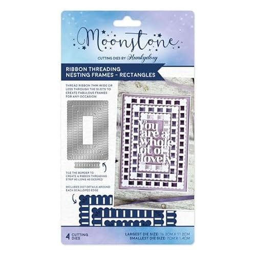 Hunkydory Moonstone - Ribbon Threading Nesting Frames - Rectangles Die Set - Mstone758