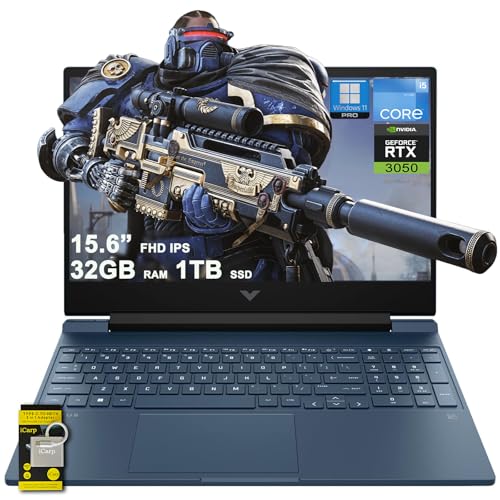 Image of HP Victus 15 Gaming Laptop 15.6 inch FHD IPS Anti-Glare 144Hz Intel 8-core i5-12450H (Beats i7-11800H) 32GB RAM 1TB SSD GeForce RTX 3050 Backlit B&O Fast Charge Win11Pro w /ICP Accessory