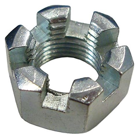 (1) 1-14 Slotted Hex Castle Nut Zinc Plated 1" x 14 Fine Thread 1 inch fine - Durable and Sturdy, Good Holding Power in Different Materials Cover