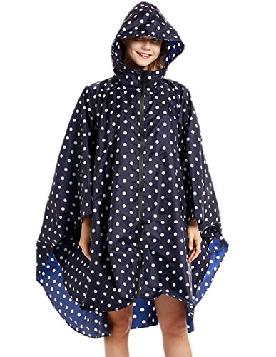 Buauty Womens Hooded Zip Up Waterproof Active Outdoor Rain Jacket Raincoats Lightweight Poncho