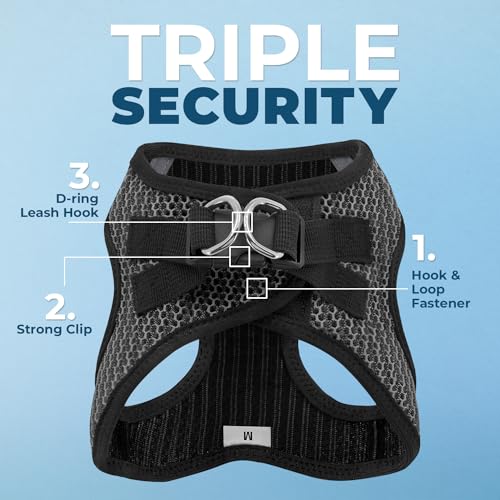 Image of Voyager Step-in Air All Weather Mesh Harness and Reflective Dog 5 ft Leash Combo with Neoprene Handle, for Small, Medium and Large Breed Puppies by Best Pet Supplies - Gray (2-Tone), XS