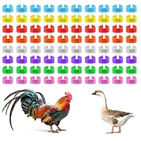 80 Stück Hühnerringe, Hähnchenschenkelbänder mit Zahl 16mm 8 Farben Geflügelschenkelringe Geflügel Band Taubenringe, Identifikation Beinbänder, zur Markierung von Kleinen Geflügelfüßen