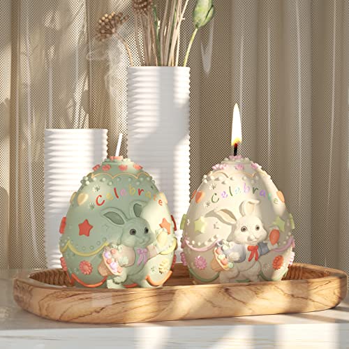 Egg Shape Bunny Mold 3D Rabbit Mold Rabbit Candle Mold Resin Mold Radish Candle Mold Animal Mold Tray Mold Silicone Mold For Resin Clay Mold Skull Soap Mold Candle Making Mold Soap Making Molds #TOP1
