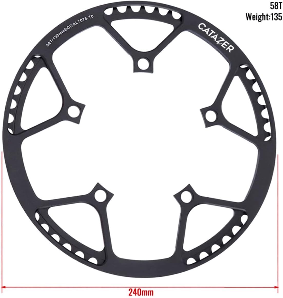 Aluminum Alloy Bike Chainring 130BCD for Folding Bike | High-strength, Integrated guard design, 6-10 speed chain compatible, Ultralight for BMX single-speed folding bike crank set