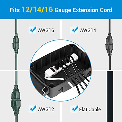 DEWENWILS Extension Cord Connection Box, Outdoor Plug Cover for Electrical Connections, Ideal