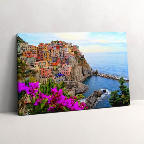 Peinture murale l'image imprimee sur toile paysage Italie fleurs decoration 60x40