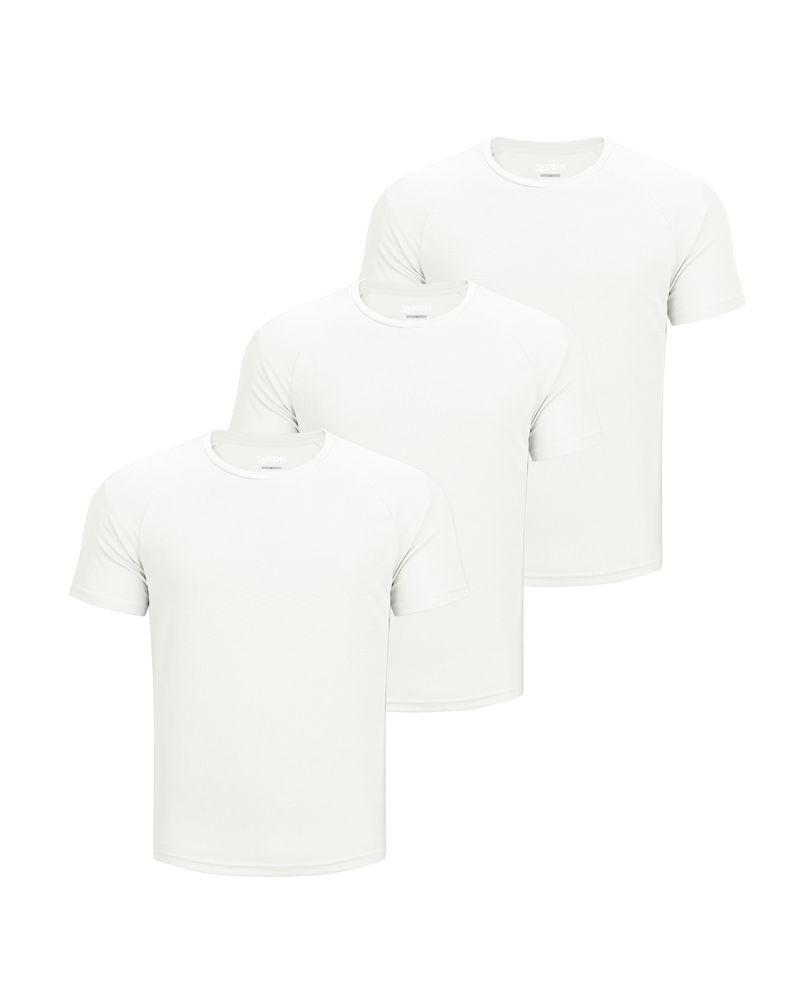 33,000ft Pack de 3 camisetas deportivas de manga corta para hombre, de secado rápido, transpirable, corte regular, para correr y entrenar