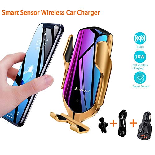 Kungfu Mall Handy-Ladegerät-Halterung, Smart-Sensor, kabellos, mit Goldfarben