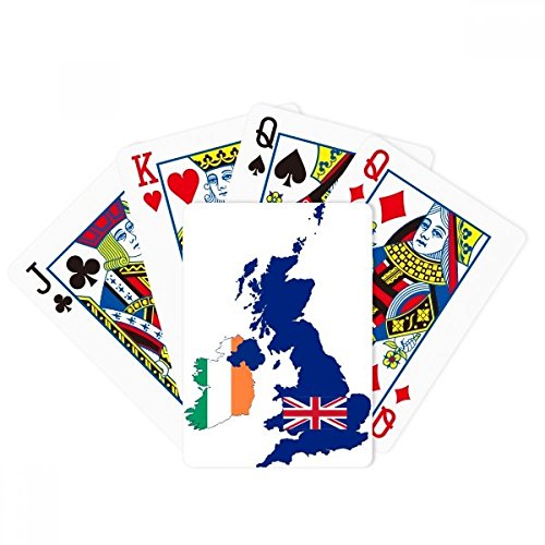 Juego de cartas mágicas con diseño de bandera de Irlanda, diseño de mapa de Gran Bretaña