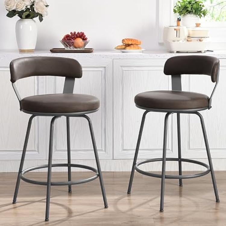 24 Inch Swivel Counter Height Bar Stools Set of 2, Liberia Ubuy