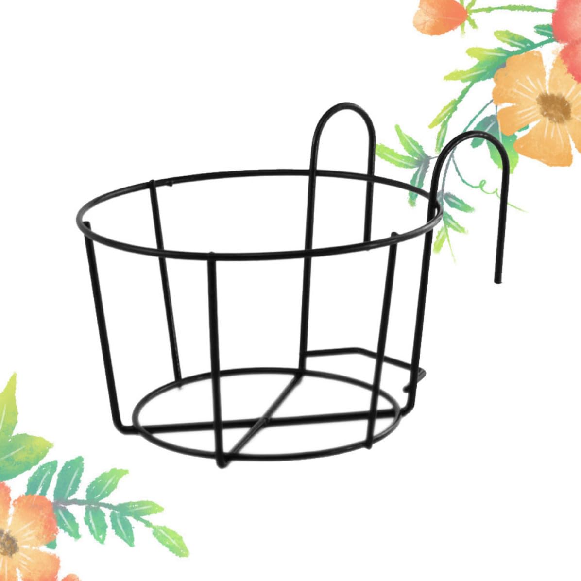 Fioriera rotonda da parete in ferro battuto da 25 cm, elegante supporto da appendere per interni ed esterni, decorazione da giardino e balcone, accessorio durevole per la casa