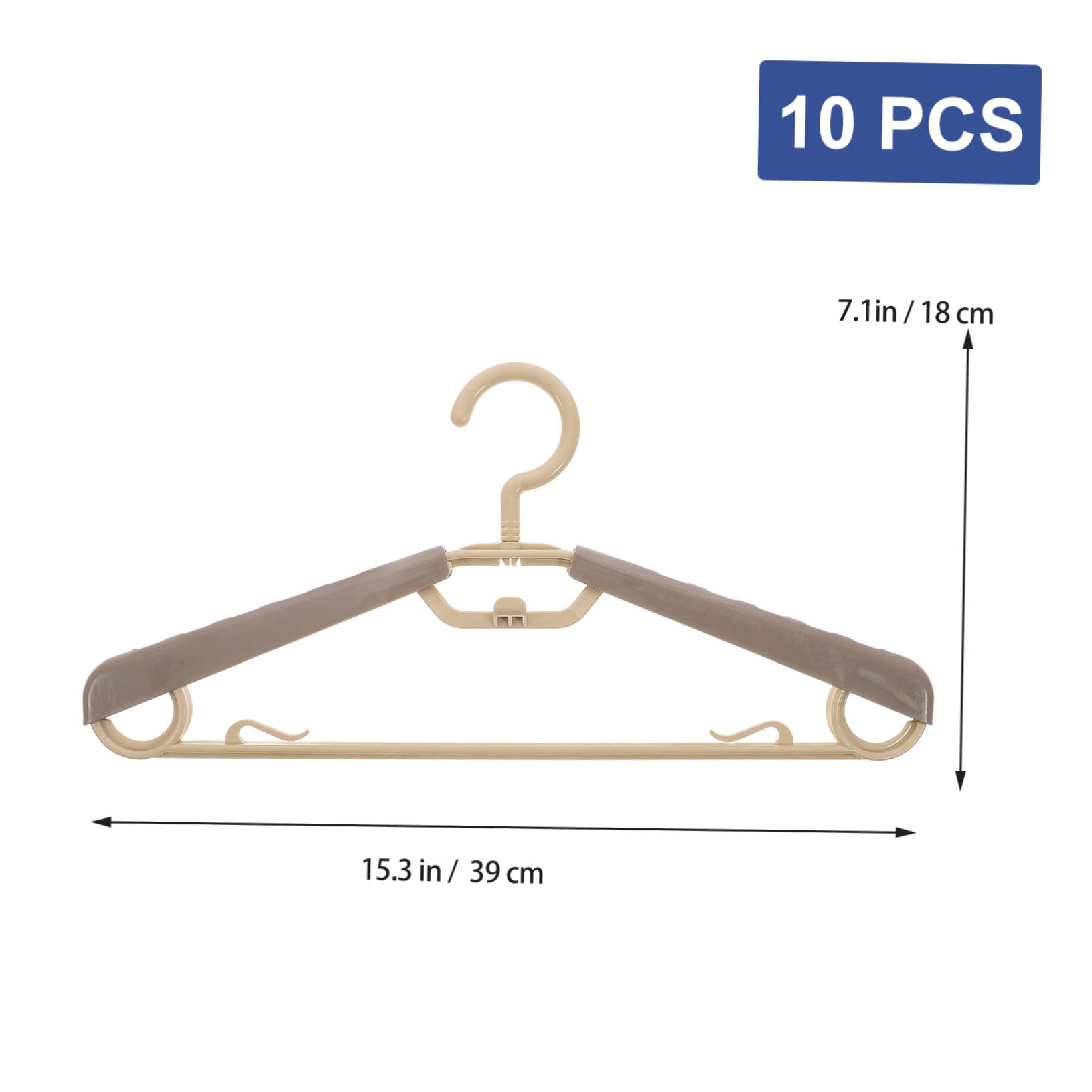 Hohopeti 10pezzi Grucce in Plastica Extra Larghe e Resistenti Per Cappotti Pantaloni e Vestiti Design Ergonomico e Regolabile Per Uso Prolungato e Duraturo