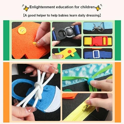 AUGEN Busy Board, Busy Board for Toddlers, Sensory Board, Montessori Activity Board, Fidget Board Educational Toy - for Preschool Gift, Learning Travel Toy (Tiger),Multicolor - Image 4