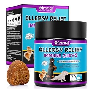 Kautabletten gegen Allergien bei Hunden (30 Stück), Kautabletten gegen juckende Hundehaut, Immun-Kautabletten gegen Allergien bei Hunden, gegen Juckreiz, Geschmack Pekingente